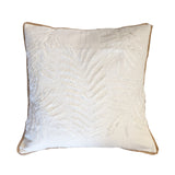 White Palm Leaves Cushion