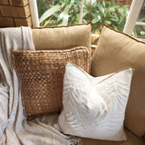 White Palm Leaves Cushion