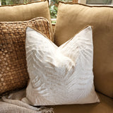 White Palm Leaves Cushion