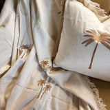 Caramel Island Palm Fringe Cushion