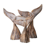 Carved Timber Whale Tail | Natural