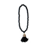 Chunky Beaded Shell Tassel | Black