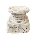 Vintage Indian Seeder Candle Holder | White