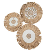 White shell beaded raffia Juju | 50cm