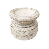 Vintage Indian Seeder Candle Holder | White