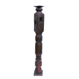 Vintage Indian Carved Candle Stick - Dark
