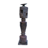 Vintage Indian Carved Candle Stick - Dark