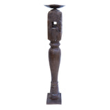 Vintage Indian Carved Candle Stick - Dark