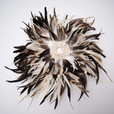 Brown Feather Juju Hat-Boho Abode-bali,brown,decor,feather,handmade,juju,juju hat,shell,wall decor,wall hanging