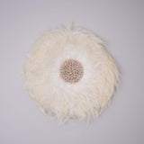 White Feather Juju Hat-Boho Abode-bali,decor,feather,handmade,juju,juju hat,shell,wall decor,wall hanging,white