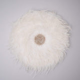 White Feather Juju Hat Set Of 3-Boho Abode-bali,decor,feather,handmade,juju,juju hat,set,set of 3,shell,wall decor,wall hanging,white