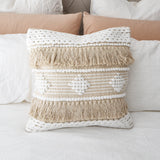 Freya Boho Cushion | Natural & White
