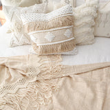Freya Boho Cushion | Natural & White