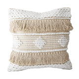 Freya Boho Cushion | Natural & White