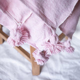 Kids Moroccan Pom Pom Blanket | Pink