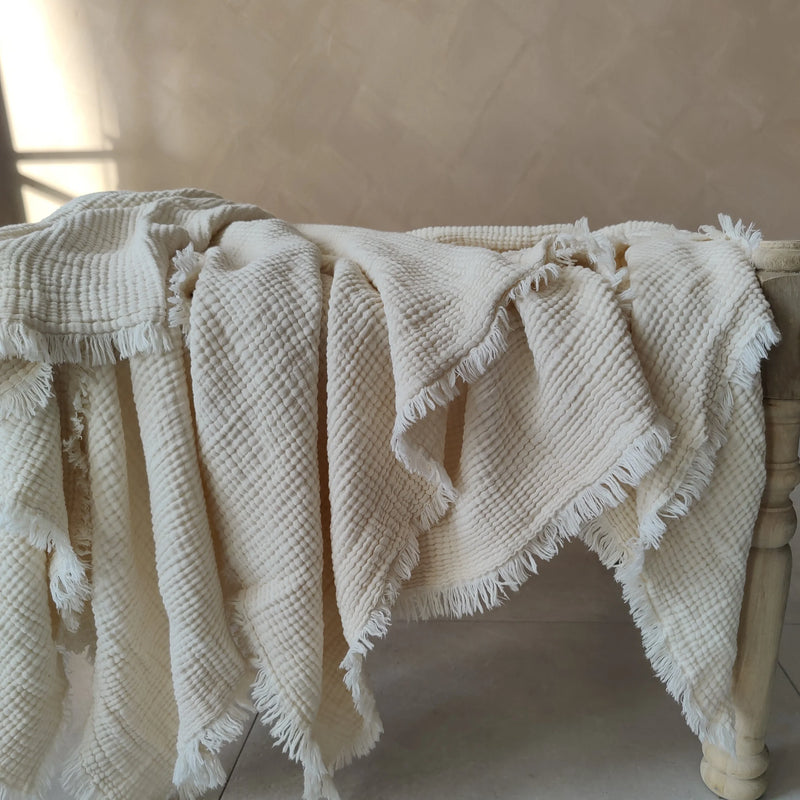 Bailey Cotton Bedcover 200cm x 230cm | Antique White