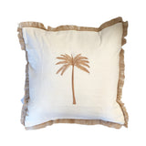 Caramel Island Palm Fringe Cushion