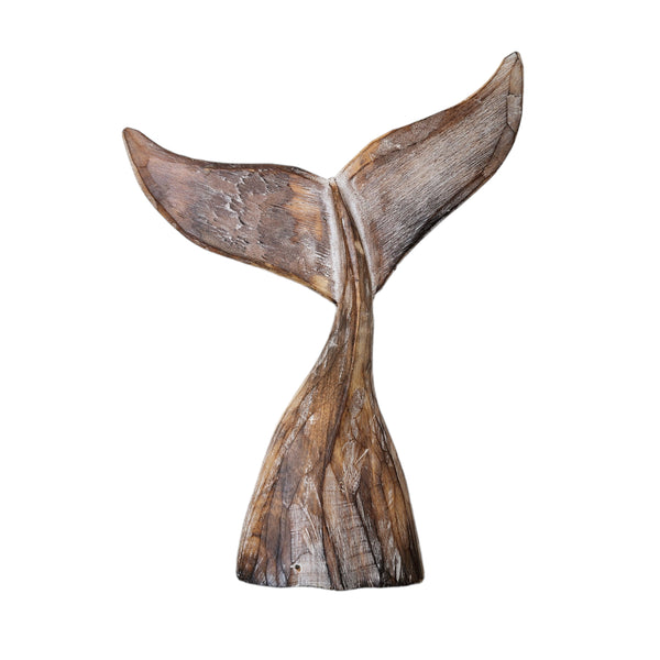Carved Timber Whale Tail | Natural