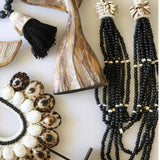 Beaded Shell Necklace | Black