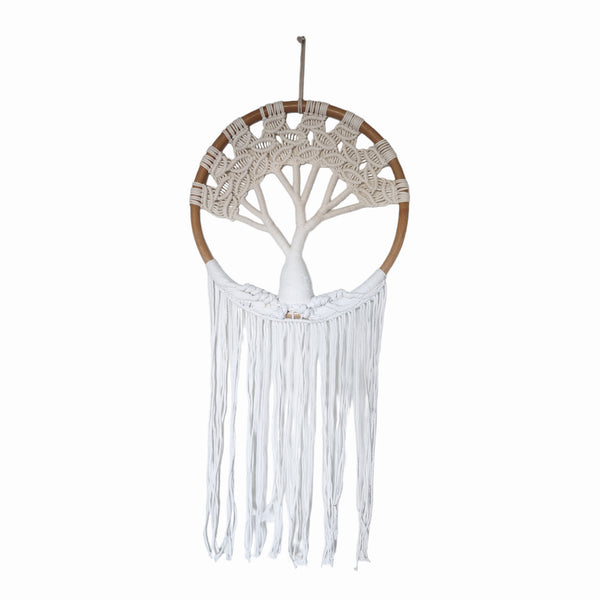 Tree Of Life Dreamcatcher | Off White & Bamboo