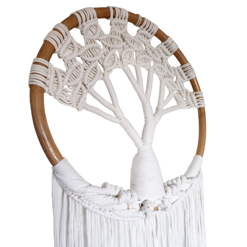 Tree Of Life Dreamcatcher | Off White & Bamboo