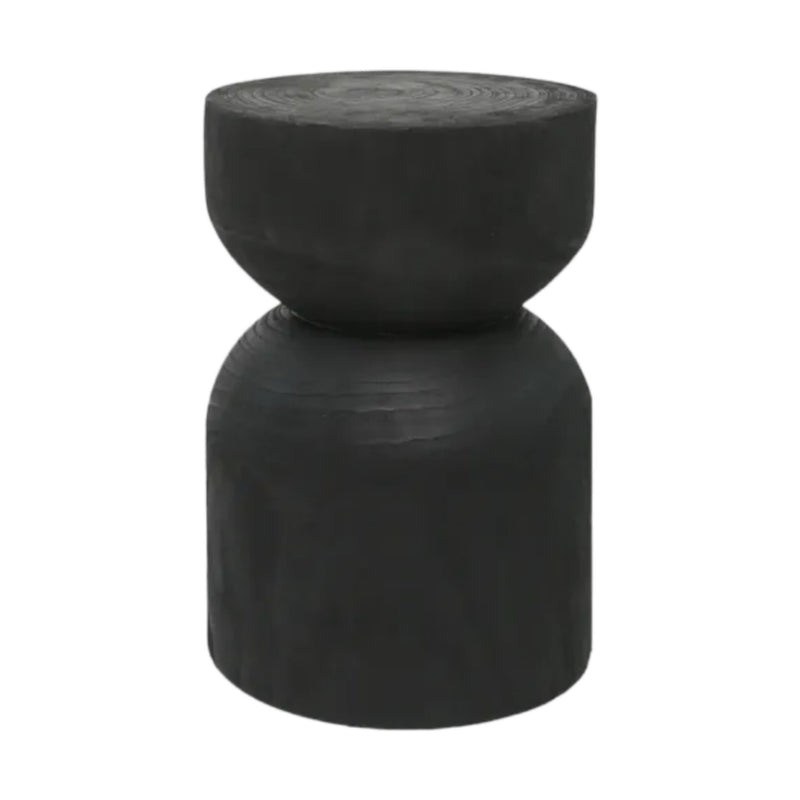 Burleigh Black Timber Stool | Side Table