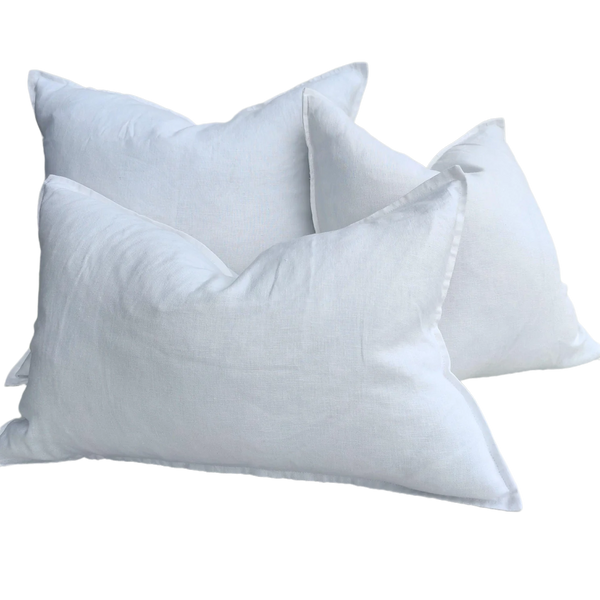 Stonewashed Heavy Weight French Linen Cushion - White