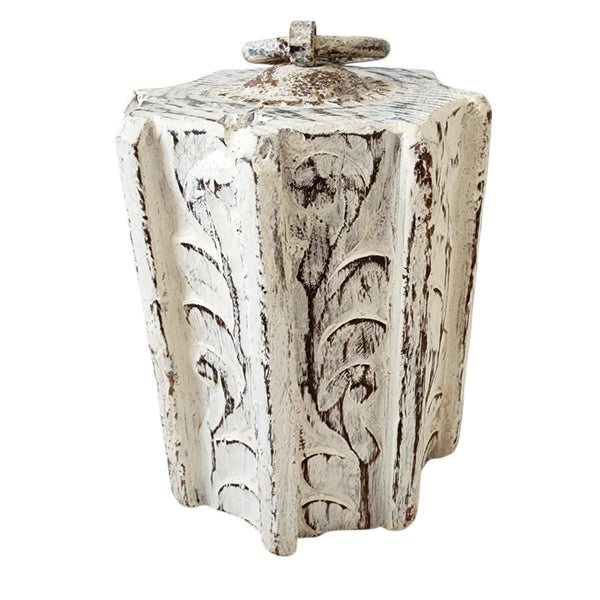 Vintage Indian Door Stop | Whitewash