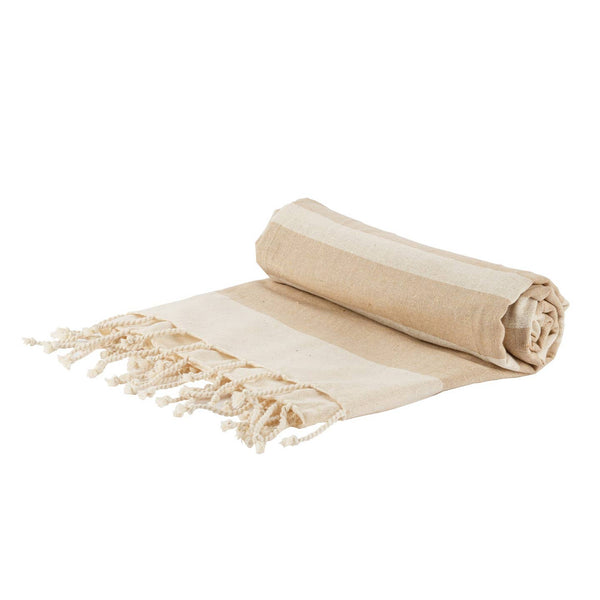 Turkish Beach Towel | Cream & Ivory