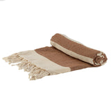 Turkish Beach Towel | Tan & Ivory