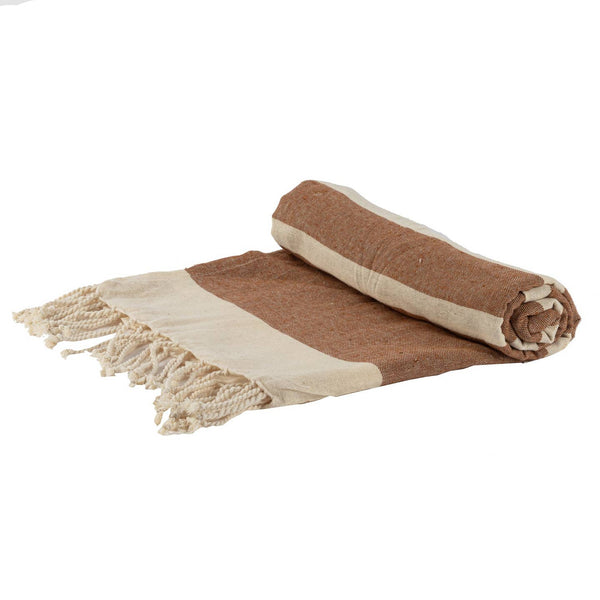 Turkish Beach Towel | Tan & Ivory