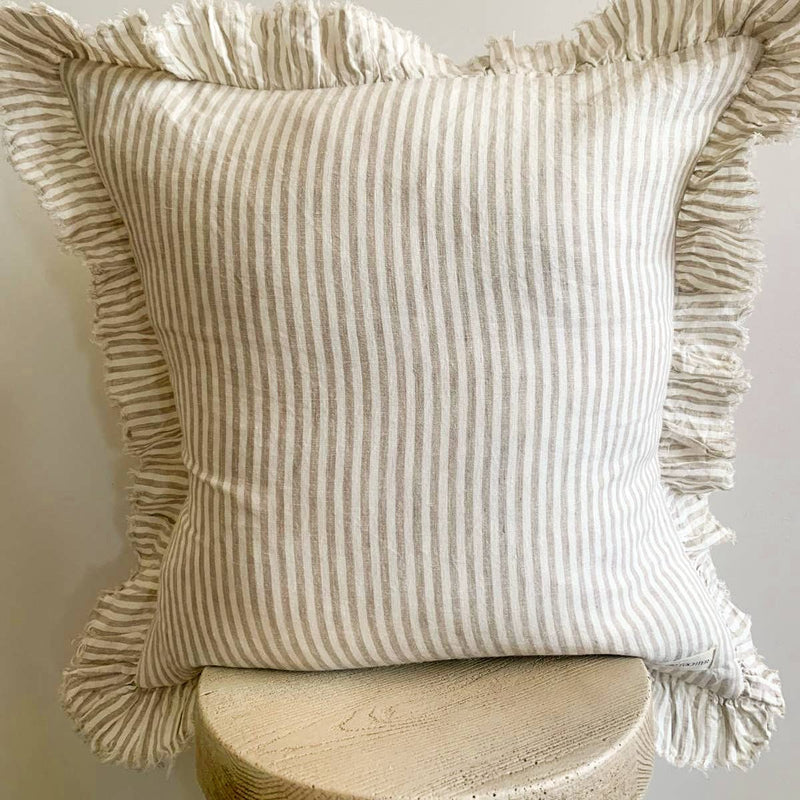 Pure French Linen Pinstripe Cushion