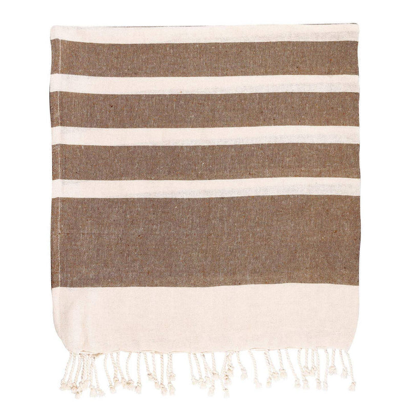 Turkish Beach Towel | Tan & Ivory