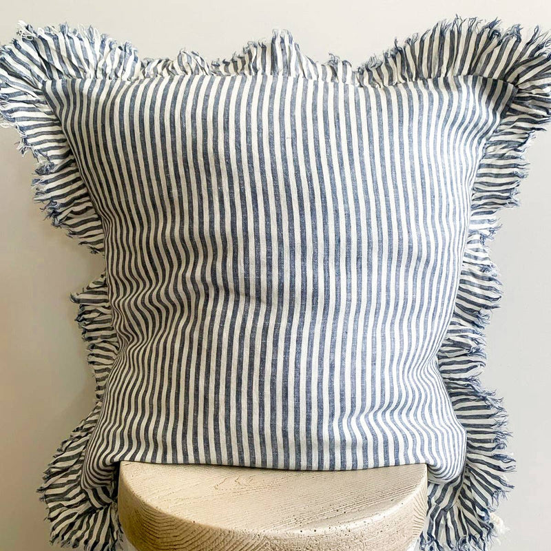 Pure French Linen Pinstripe Cushion