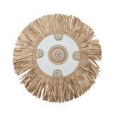 White shell beaded raffia Juju | 50cm