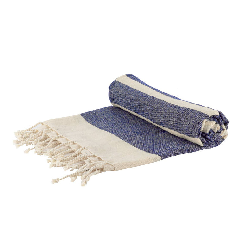 Turkish Beach Towel | Navy & Ivory