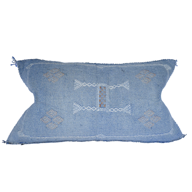 Mini Lumbar Cactus Silk Cushion | Blue #28