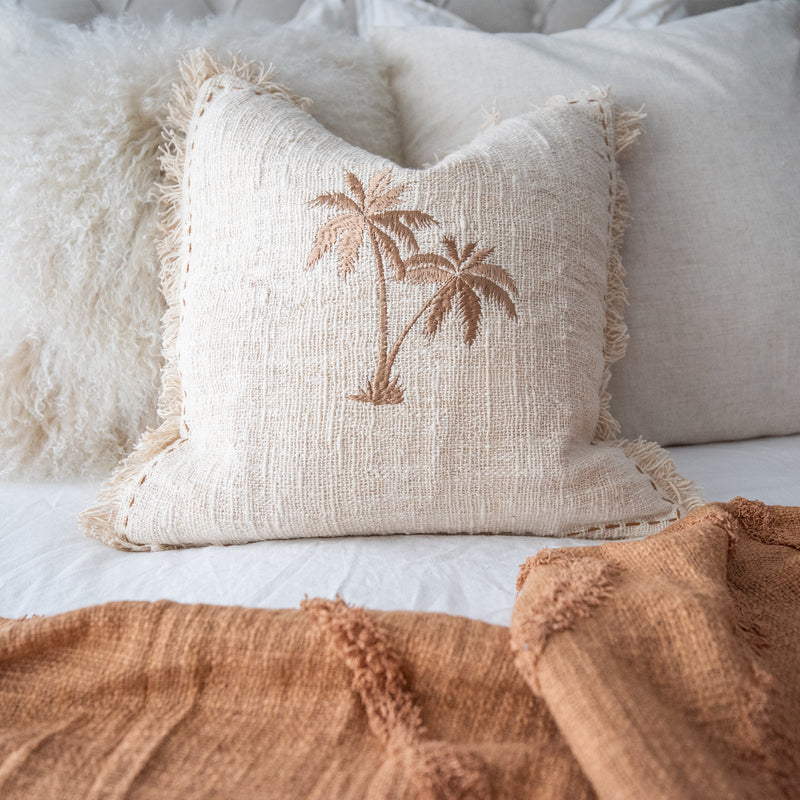 Palm Cove Cushion | Caramel