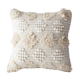 Calypso Boho Cushion | Ivory & White