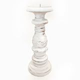 White Wash Timber Candle Stick