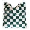 Moroccan Check Wool Cushion | Green