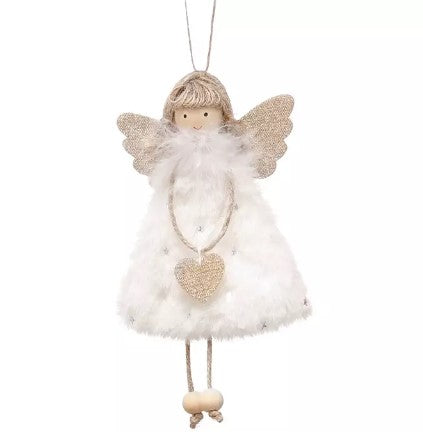 Christmas Angel Ornament | White & Gold