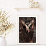 Bohemian Gypsy Tribal Woman-Boho Abode-Art Print,Bohemian,Boho,Canvas,Framed Print,gypsy,gypsy woman,moroccan,portrait,Print,rustic,tan,tribal,tribal woman,woman