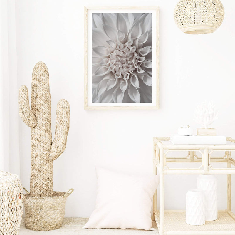 Dahlia Flower-Boho Abode-Art Print,blooms,Bohemian,Boho,Canvas,cream,dahlia,dahlia flower,floral,flower,Framed Print,ivory,neutral,portrait,Print,scandi,white
