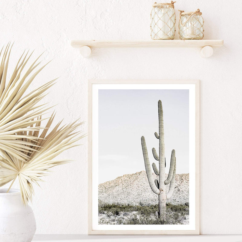 Desert Cactus-Boho Abode-Art Print,beige,blush',Bohemian,Boho,cacti,cactus,california,californian,Californian desert,Canvas,desert,desert dunes,desert sand,dunes,Framed Print,mountain,neutral,portrait,Print,sand