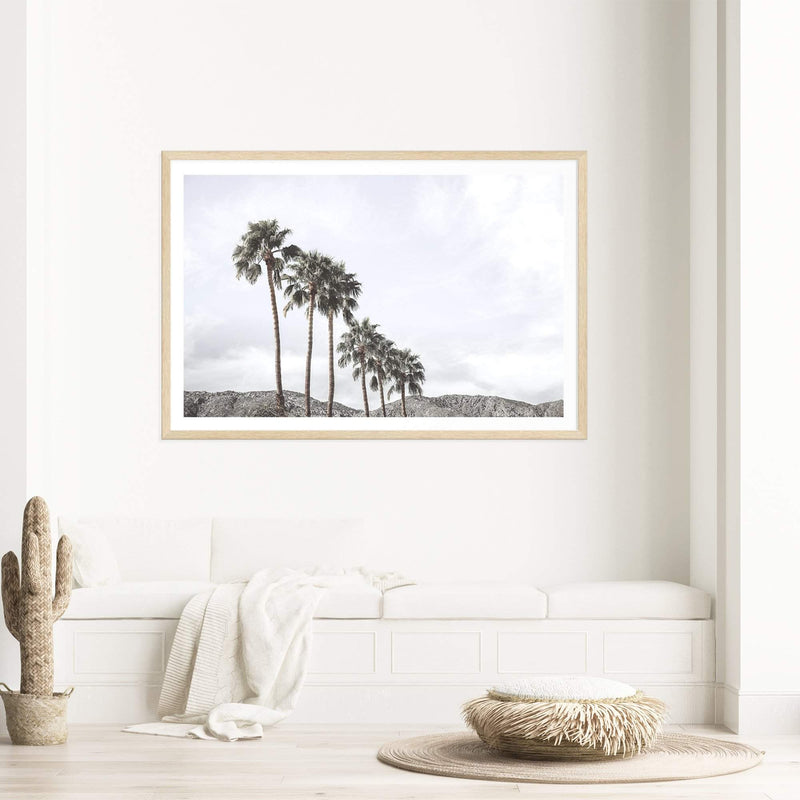 Palm Springs California-Boho Abode-Art Print,blue,Bohemian,Boho,california,californian,Californian desert,Canvas,desert,Framed Print,joshua tree,landscape,mountain,mountian,neutral,palm springs,palm tree,palms,Print,sky