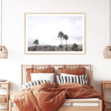 Palm Springs Palm Trees-Boho Abode-Art Print,blue,Bohemian,Boho,california,californian,Californian desert,Canvas,desert,Framed Print,joshua tree,landscape,mountain,mountian,neutral,palm springs,palm tree,palms,Print,sky