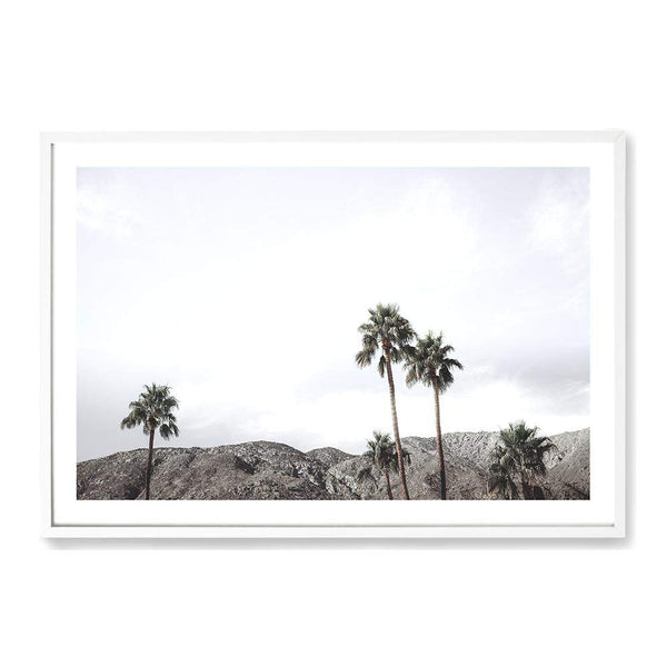 Palm Springs Palm Trees-Boho Abode-Art Print,blue,Bohemian,Boho,california,californian,Californian desert,Canvas,desert,Framed Print,joshua tree,landscape,mountain,mountian,neutral,palm springs,palm tree,palms,Print,sky