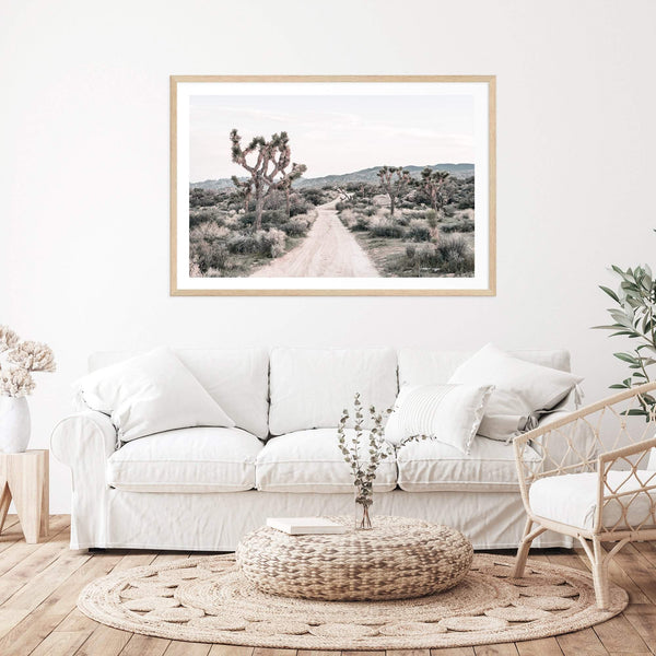 Joshua Tree-Boho Abode-Art Print,beige,blush',Bohemian,Boho,cacti,cactus,california,californian,Californian desert,Canvas,desert,desert dunes,desert sand,dunes,Framed Print,joshua tree,landscape,mountain,neutral,Print,sand