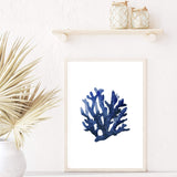 Blue Coral II | Hamptons-Boho Abode-Art Print,beach,beach house,blue,blue coral,blue shell,Bohemian,Boho,Canvas,coast,coastal,coral,Framed Print,hamptons,ocean,portrait,Print,shell